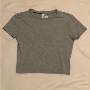 Gray short sleeve Divided H&M crop top